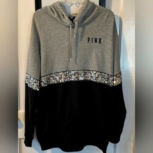 PINK Victoria's Secret Gray and Black Hoodie